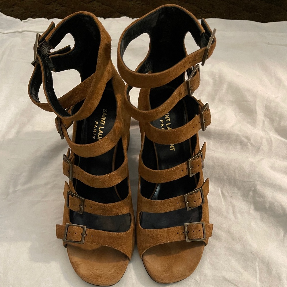 Saint Laurent Strappy Buckle Heel